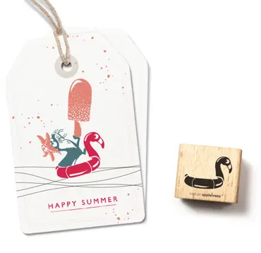 Cats on appletrees Stempel Gummitier Flamingo groß