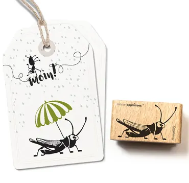 Cats on appletrees Stempel Grashüpfer Humphrey