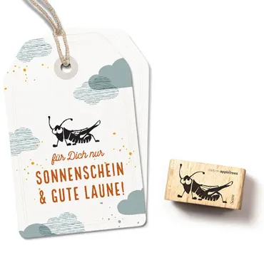 Cats on appletrees Stempel Grashüpfer Sam