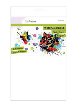 CraftEmotions WaterColorCard - brilliant white 10sh A4 - 350 gr