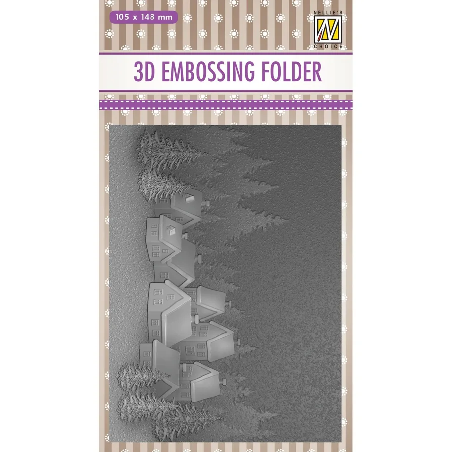 Nellie Snellen 3D Embossing Folder Snowy Village 