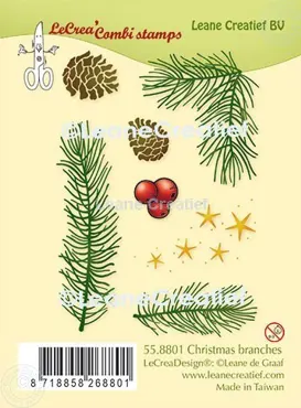 LeCreaDesign® Silikon Kombi Stempel Weihnachtszweige