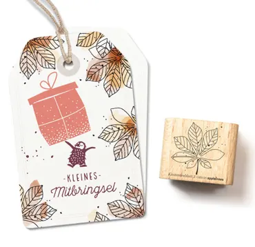 Cats on appletrees Stempel Kastanienblatt 3 Outline