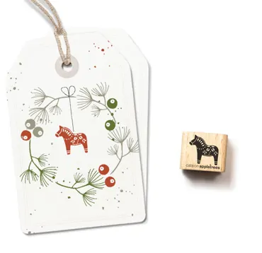 Cats on appletrees Ministempel Dala Pferd