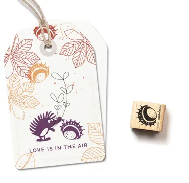 Cats on appletrees Ministempel Kastanie 3 mit Schale