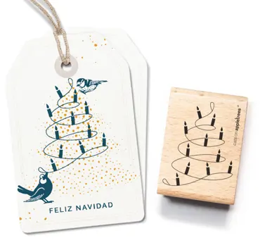 Cats on appletrees Stempel Lichterkette Baum