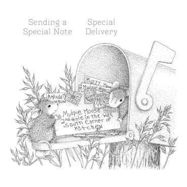Spellbinders Mouse Mail Cling Rubber Stamp