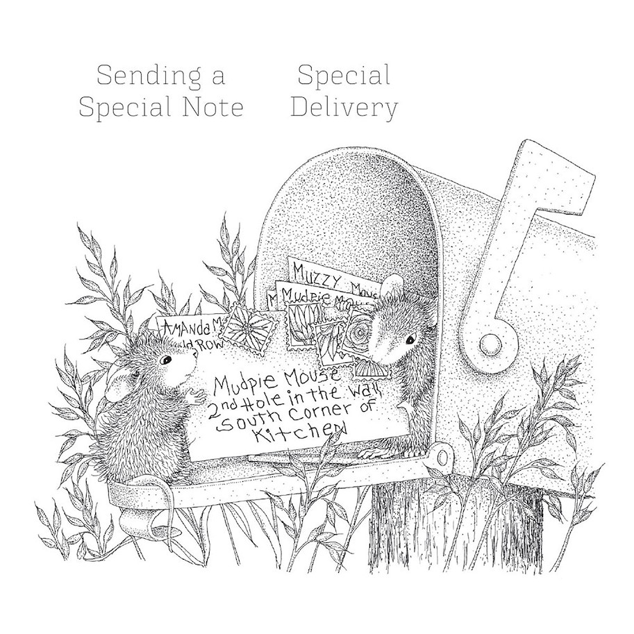 Spellbinders Mouse Mail Cling Rubber Stamp