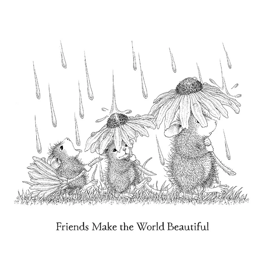 Spellbinders Spring Rain Cling Rubber Stamp 