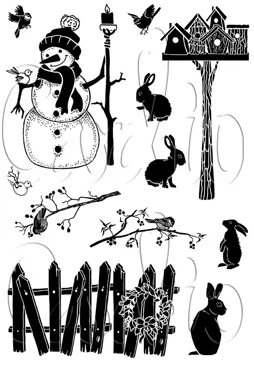 Card-io Home for the Winter A6 Clear Stamp Set