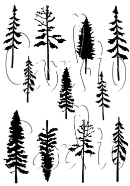 Card-io A7 Clear Stamp Pine Forest