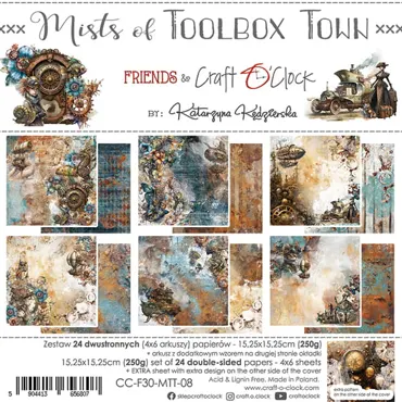 CRAFT O'CLOCK - MISTS OF TOOLBOX TOWN - A SET OF PAPERS 15,25X15,25CM