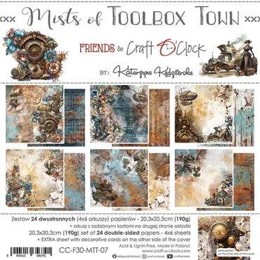 CRAFT O'CLOCK - MISTS OF TOOLBOX TOWN - A SET OF PAPERS 20,3X20,3CM