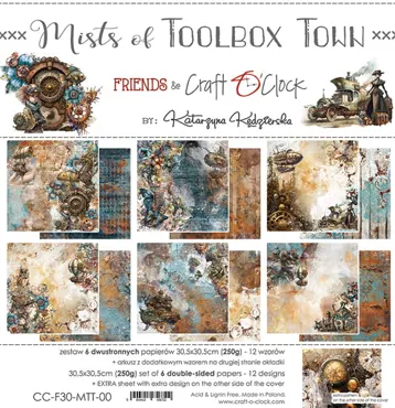 CRAFT O'CLOCK - MISTS OF TOOLBOX TOWN - A SET OF PAPERS 30,5X30,5CM