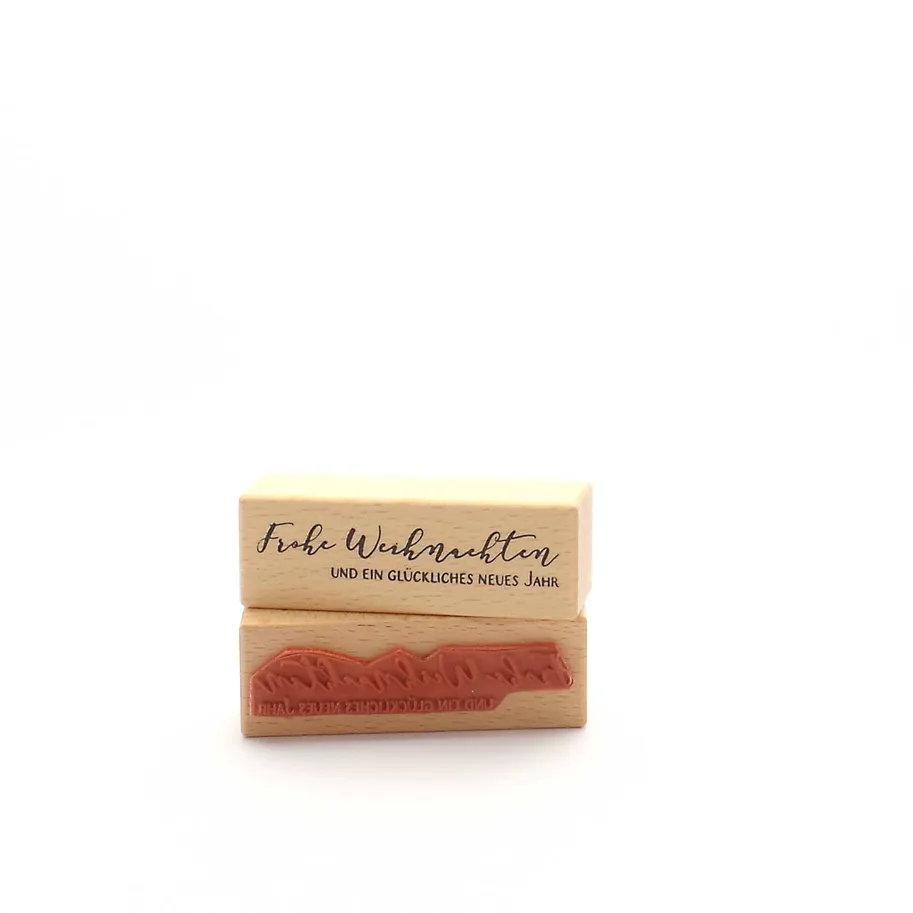 Heindesign Motivstempel Titel: Frohe Weihnachten und ein glückliches neues Jahr