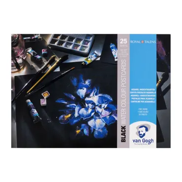 Van Gogh Aquarellpostkarte schwarz 10,5 x 14,8 cm 360 g 25 Blatter