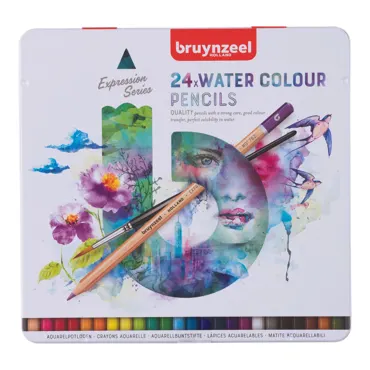 BRUYNZEEL Expression Aquarellbuntstifte, Metalletui mit 24 Stück