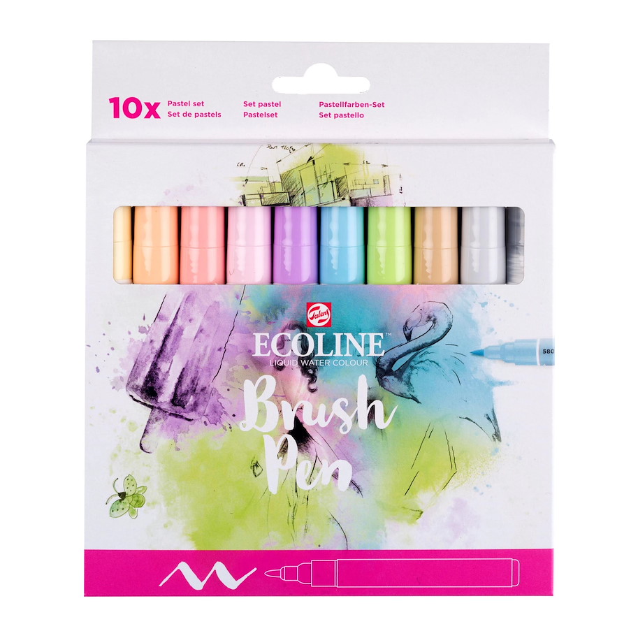 ECOLINE Brush Pen Pastellfarben-Set | 10 Farben