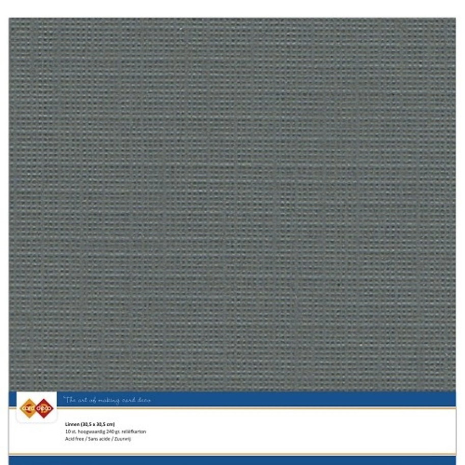 Card Deco Linen Cardstock 30,5x30,5 cm Dark Grey 