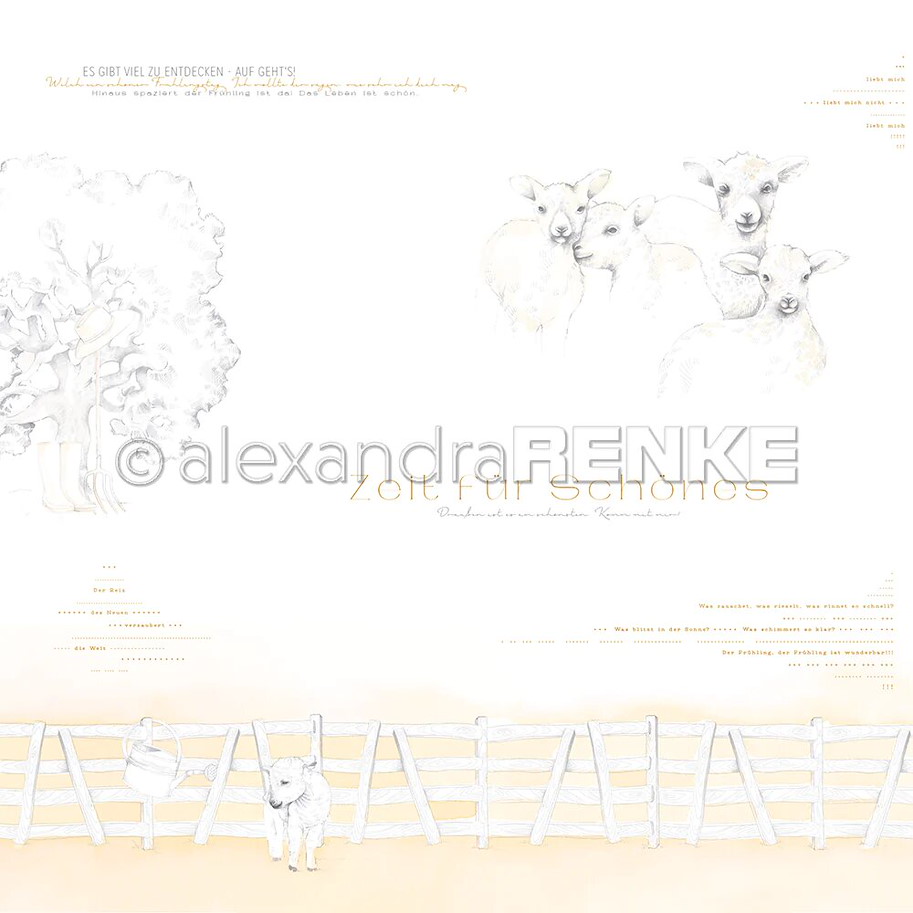 Alexandra Renke Designpapier 'Lämmchen Zeit für Schönes'