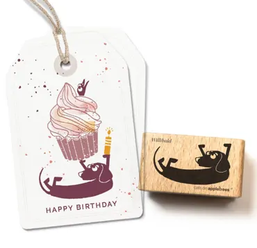 Cats on appletrees Stempel Dackel Willibald