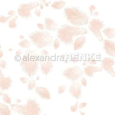 Alexandra Renke Designpapier 'Fluffige Federn rosa'