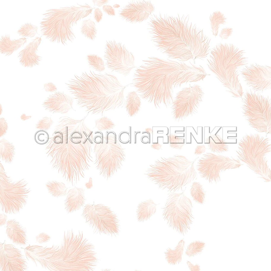 Alexandra Renke Designpapier 'Fluffige Federn rosa'