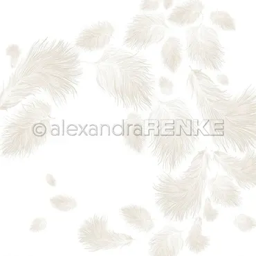 Alexandra Renke Designpapier 'Fluffige Federn hellgrau'