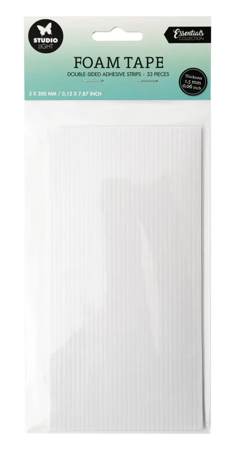 Studio Light Foam Tape Double-Sided Adhesive Strips 3x200mm (33pcs)