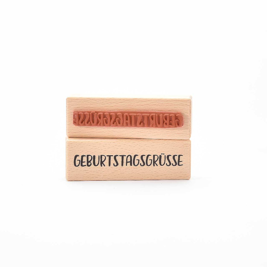 Heindesign Motivstempel Geburtstagsgrüsse