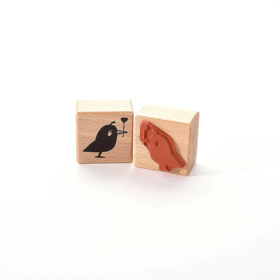 Heindesign Motivstempel Vogel mit Herz