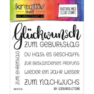Kreativbunt Clear Stamps Glückwunsch Lettering