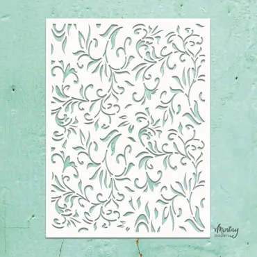 MINTAY KREATIVA - 6 X 8 STENCIL - FLORAL SWIRLS