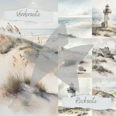 Creative-Depot Designpapier - Strandliebe - Beidseitig bedruckt