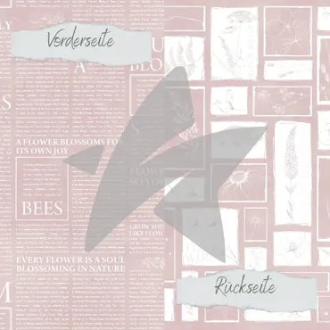 Creative-Depot Designpapier - Basic - Blush - Newspaper + Wildflowers - Doppelseitig bedruckt