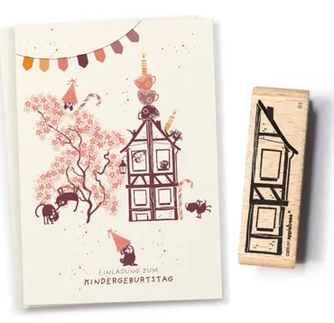 Cats on appletrees Stempel Haus 3 - Fachwerk
