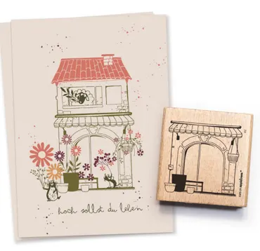 Cats on appletrees Stempel Haus 4 Outline