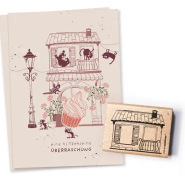 Cats on appletrees Stempel Haus 9 Outline