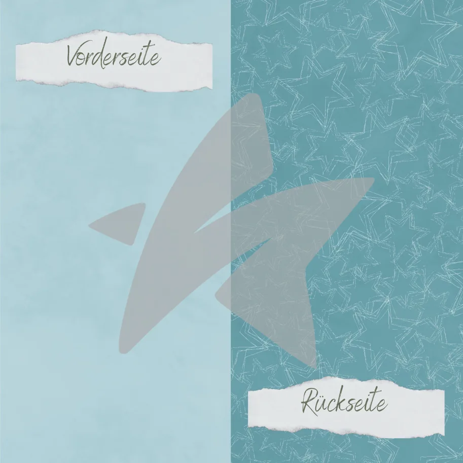 Creative-Depot Designpapier - Basic - Salbei - Doodle Sterne + Uni hell - Doppelseitig bedruckt