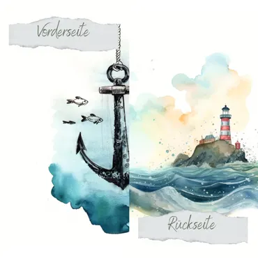 Creative-Depot Designpapier - Leuchtturm - Beidseitig bedruckt