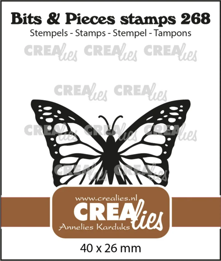 Crealies Bits & Pieces Stamps No. 268 Monarch Butterfly 