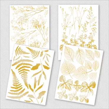 Charlie & Paulchen Rub ons Trauer – Zweige & Blätter gold