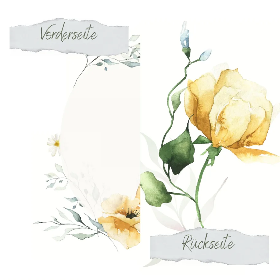 Creative-Depot Designpapier - Ovaler Blütenrahmen - Beidseitig bedruckt