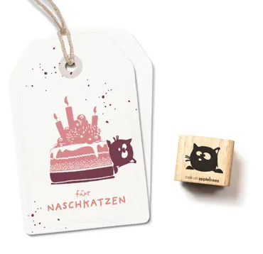 Cats on appletrees Stempel Friedegunde Katzenkopf