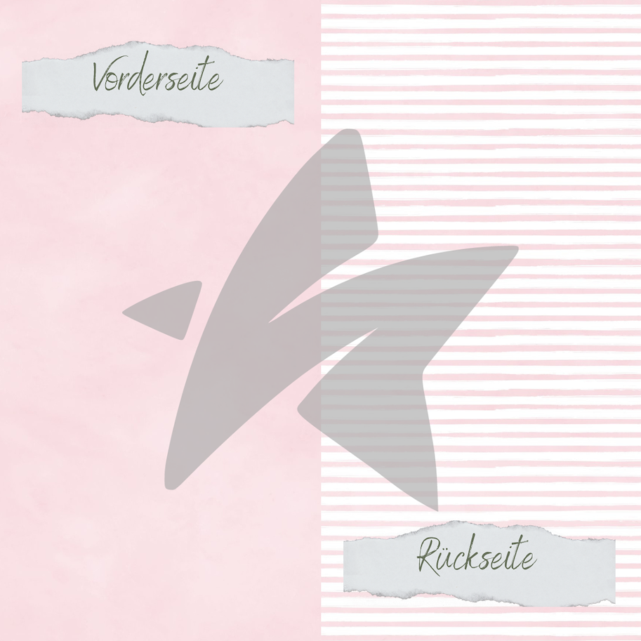 Creative-Depot Designpapier - Basic - Baby Rosa - Streifen + Uni - Doppelseitig bedruckt
