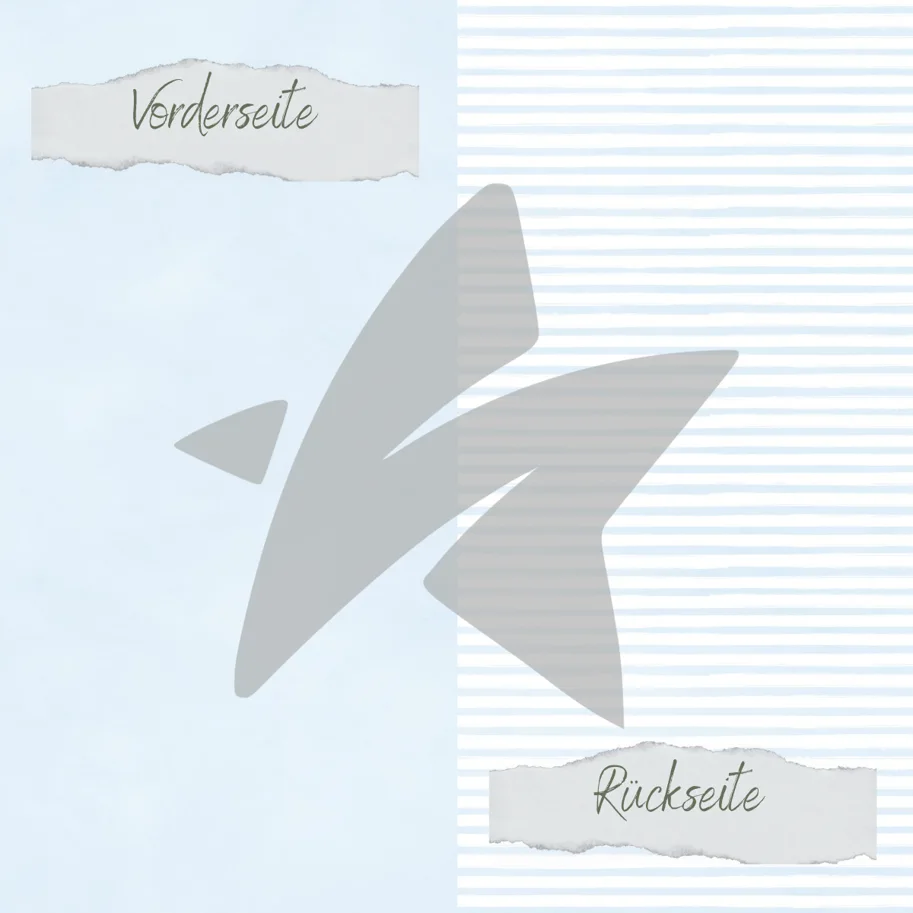 Creative-Depot Designpapier - Basic - Baby Blau - Streifen + Uni - Doppelseitig bedruckt