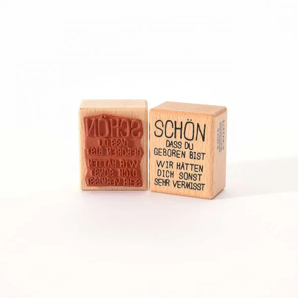 Heindesign Motivstempel Titel: Schön, dass du geboren bist