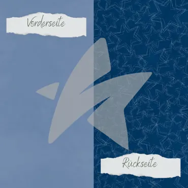Creative-Depot Designpapier - Basic - Marineblau - Doodle Sterne + Uni hell - Doppelseitig bedruckt