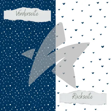 Creative-Depot Designpapier - Basic - Marineblau - Doodle Herzen + Sprenkel - Doppelseitig bedruckt