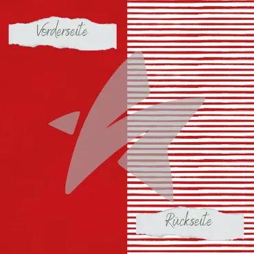 Creative-Depot Designpapier - Basic - Weihnachtsrot - Streifen + Uni - Doppelseitig bedruckt